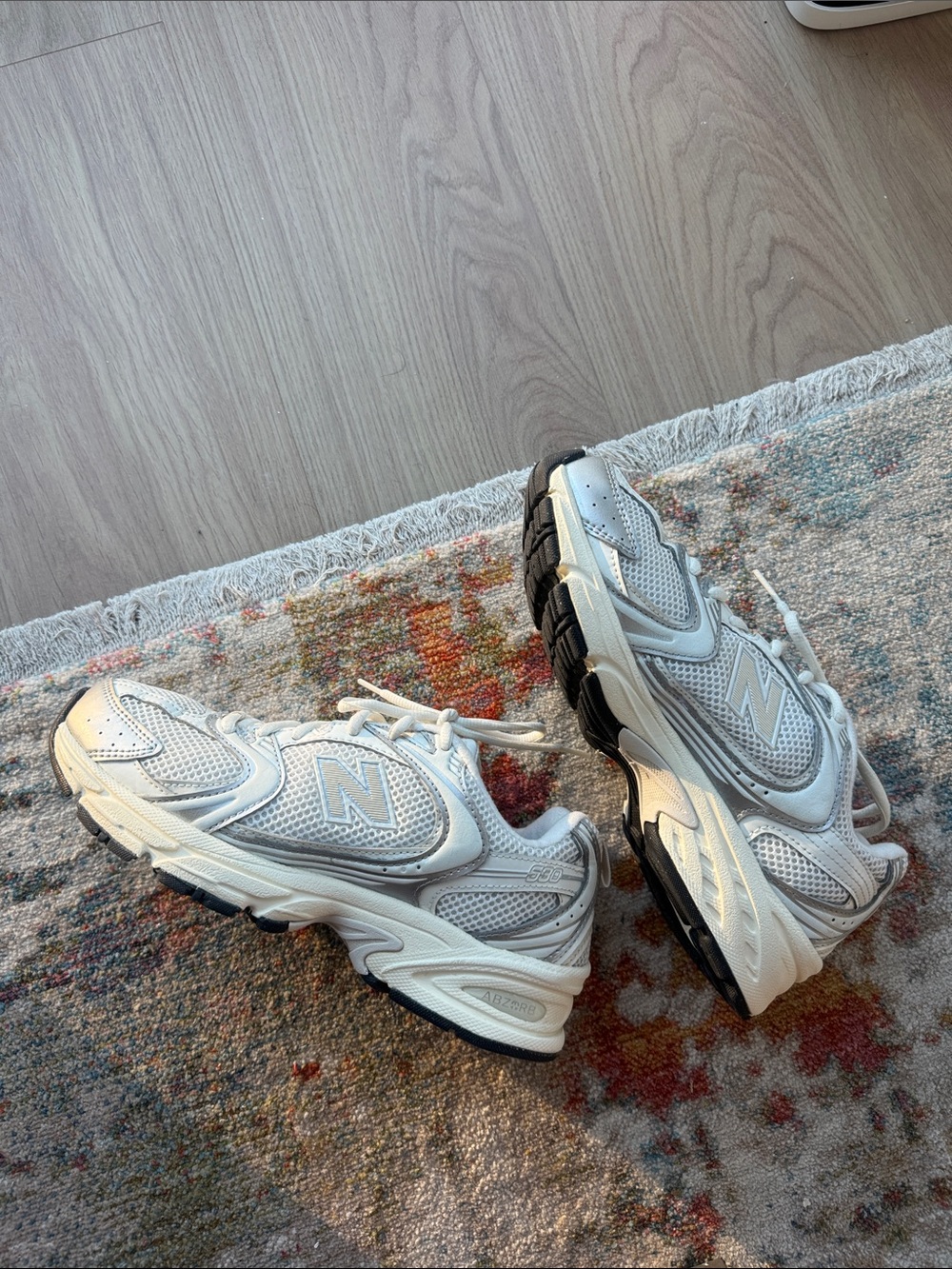 New Balance Women's White and Black Athletic Running Shoes